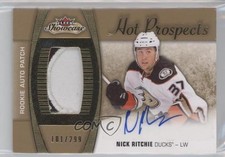 2015 Upper Deck Fleer Showcase Hot Prospects 101/299 Nick Ritchie Patch Auto v7j