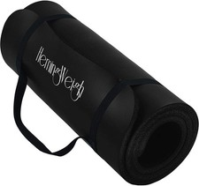 1 Inch Extra Thick Non Slip Yoga Mat - Exercise Mats for Home Workouts, Black...