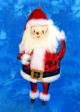 Rare Soffieria De Carlini Santa Claus Italian Glass Hand Painted Ornament 7"