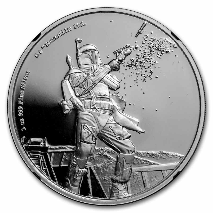 2017 Niue 1 oz Silver $2 Star Wars Boba Fett PF-70 First Releases