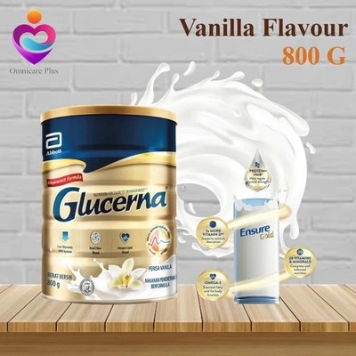 4 Cans Vanilla Glucerna 800g For Diabetic Management Improved Formula Abbott DHL