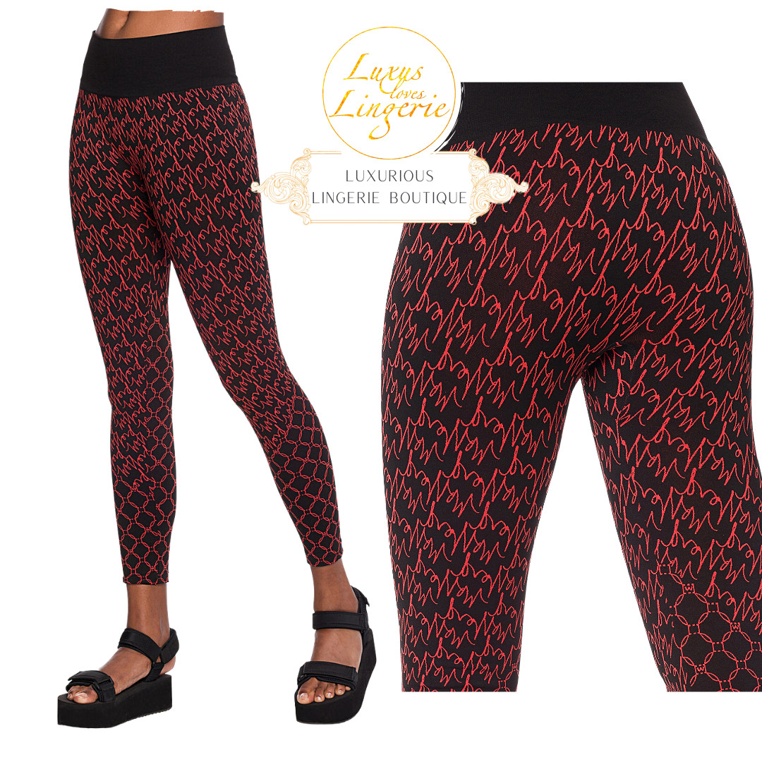 Aurora Monogram Leggings Wolford S Jasper Black Elastic Pants with Logo