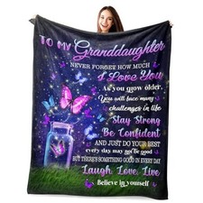 Granddaughter Gifts from Grandma,Granddaughter 60"x50" Purple granddaughter