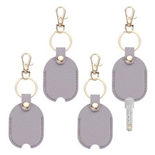 Leather Key Sleeve [4Pcs] - Car Broken Key Loop Replacement - [Purple]