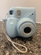 Fujifilm Instax Mini 7 Plus Instant Camera Light Blue Tested Working