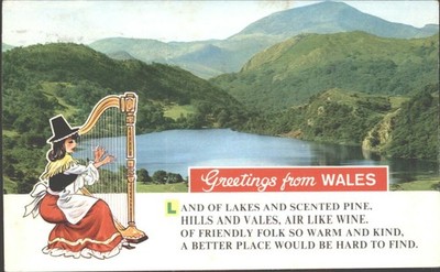 GRUSS AUS WALES - Vintage POSTKARTE