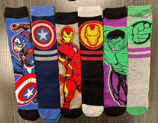 Brand New - One Size Fits Most - Marvel - Avengers - 6 Pair Crew Socks