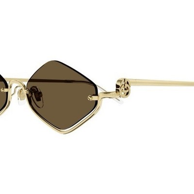GUCCI GG1604S 002 Gold Brown Lens Rimless Women Sunglasses  display picture 3