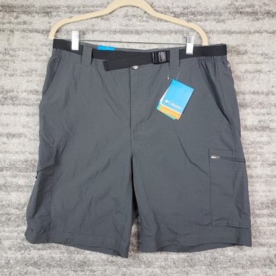 Columbia Shorts Mens 36 Omni-Shade Gray Cargo Outdoors Hiking W/ Belt NWT