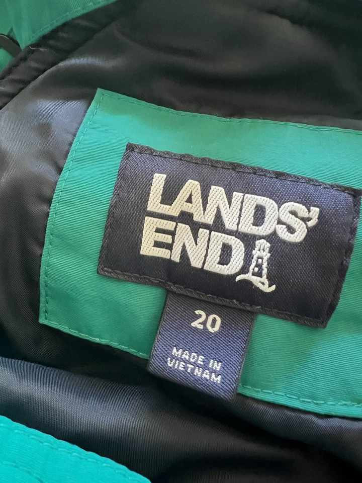 Pantalones de nieve Lands End jóvenes niños talla 20 verde azulado squall baberos de nieve pantalones babero de esquí Foto 2 de 4