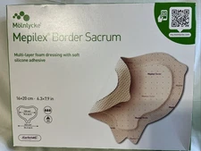 Box of 10 Dressings Mepilex Border Sacrum 282055 6.3 x 7.9" EXP 2028