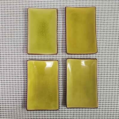 Mulbery Home Collection Green Ceramic Rectangular Dinner Plates Set of 4