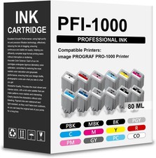 Compatible w/ Canon PFI-1000 12-Color Ink Cartridge Set imagePROGRAF PRO-1000