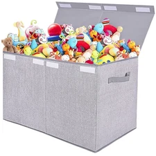Large Toy Box Chest Storage Organizer with Lid, Collapsible Boxes Basket Bins