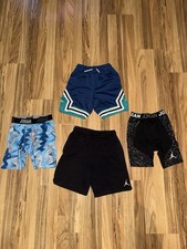 Air Jordan Nike Boys Youth M Medium Lot Sweat Dri-Fit Compression Shorts EUC