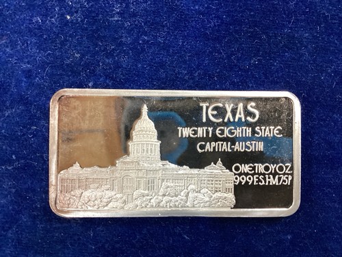 1975 Hamilton Mint Texas HAM-570 Silver Art Bar B1248 - Picture 14 of 14