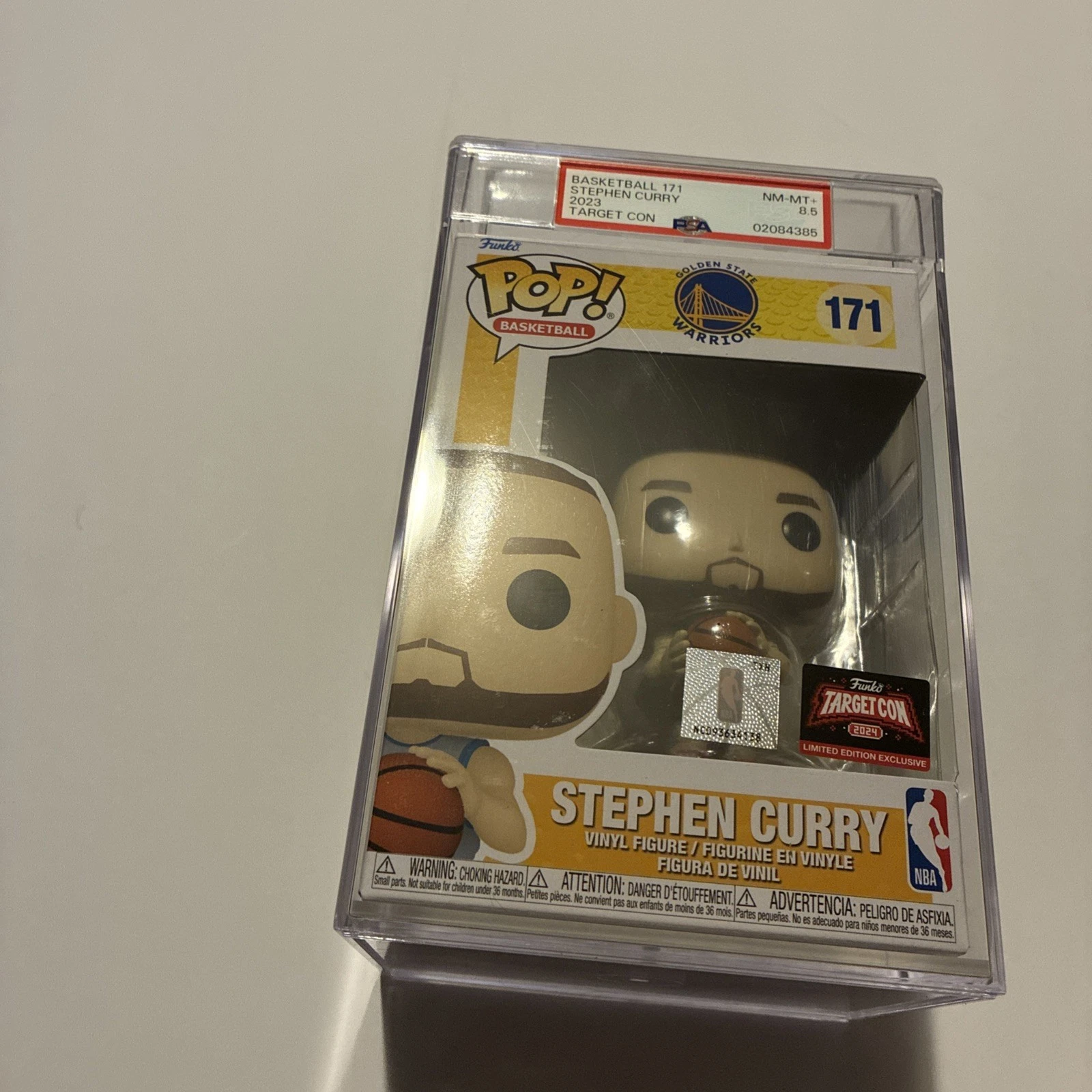 FUNKO POP NBA STEPHEN CURRY #171 TARGET CON 2024 GRADED PSA 8.5 VAULTED❗️READ❗️
