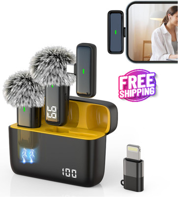Microfono mini inalambrico para celular camara solapa con estuche de carga 2 mic