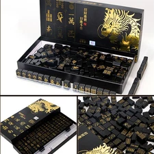 Deluxe Travel Mahjong Set - 144 Tiles, 2 Dice & 4 Fixed Tiles | Portable