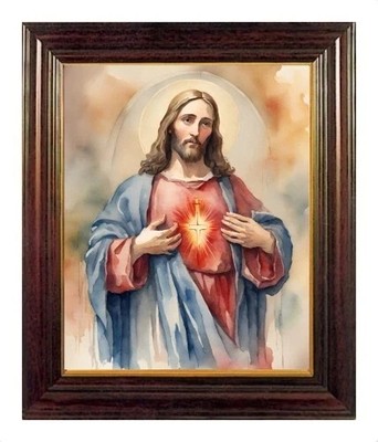 DAS HEILIGE HERZ JESU CHRISTI - RÖMISCH-KATHOLISCH GERAHMTER DRUCK / BILD 167R