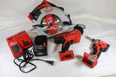 Milwaukee M18 Combo Kit- Hackzall, ¼  Impact Driver, 7 ¼ Brushless Circular Saw+