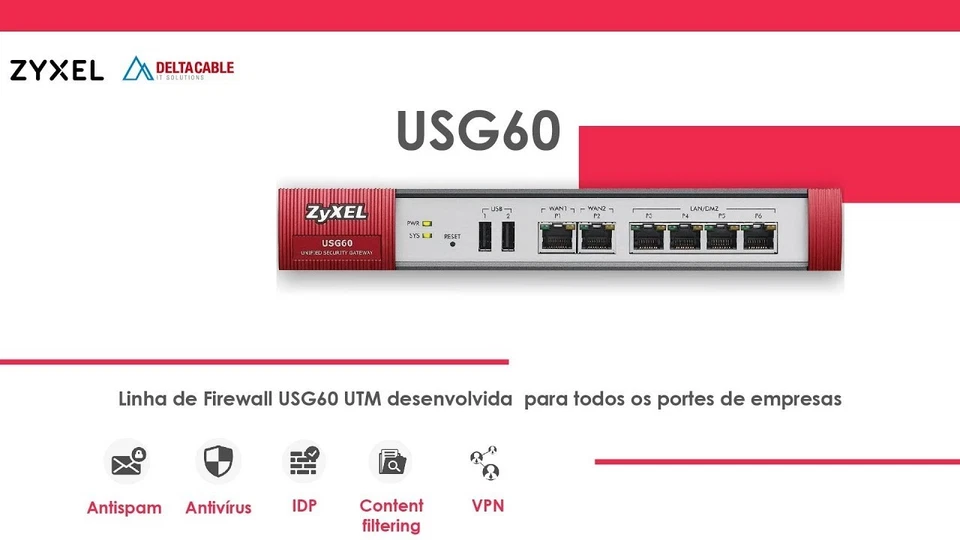 Puerta de enlace de seguridad unificada Zyxel Next Generation USG60 4 puertos LAN/DMZ y 2 puertos WAN Foto 4 de 4