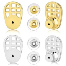 Grid Style Ear Lobe Supporters for Heavy Earrings with Soft Silicone Earbags