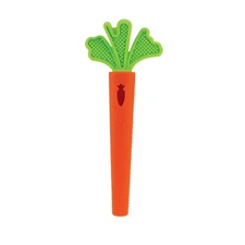Silicone Carrot Tube Teether - Baby Teething Toy - Massaging Bristles for Sore G