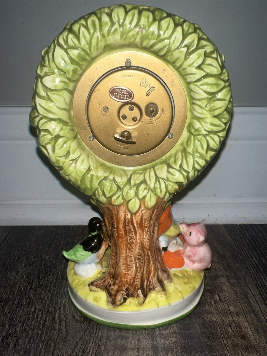 Vintage TRADITION Ceramic Girl Tree A Windup Alarm Clock Made In