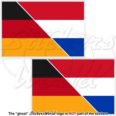 DEUTSCHLAND-UNGARN Deutsch-Ungarisch Wehende Flagge 120mm Aufkleber x2