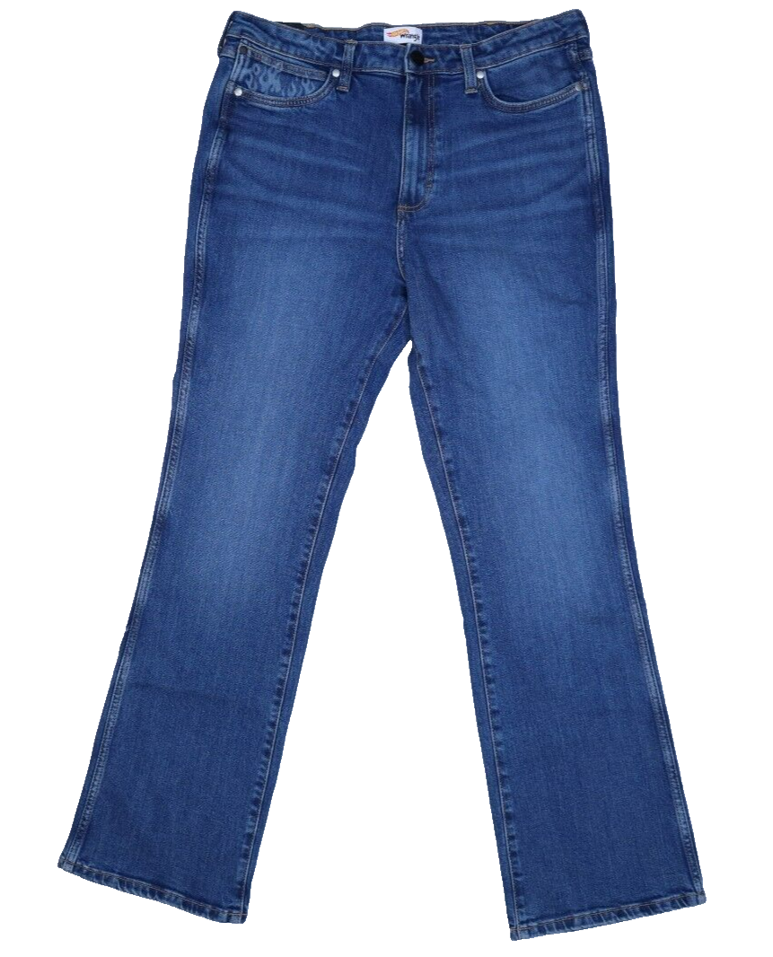 Wrangler x Hot Wheels High Rise Bootcut 5-Pocket Denim Blue Jeans