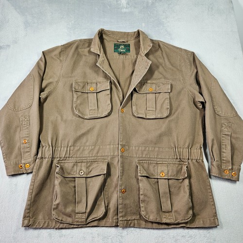 Vtg Orvis Utility Jacket Mens Sz XXL Field Cargo Military Chore Coat Barn Safari