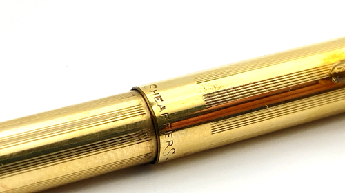 VINTAGE SHEAFFER CREST SNORKEL BALLPOINT PEN IN ROLLED GOLD MADE IN ENGLAND - Picture 6 of 11