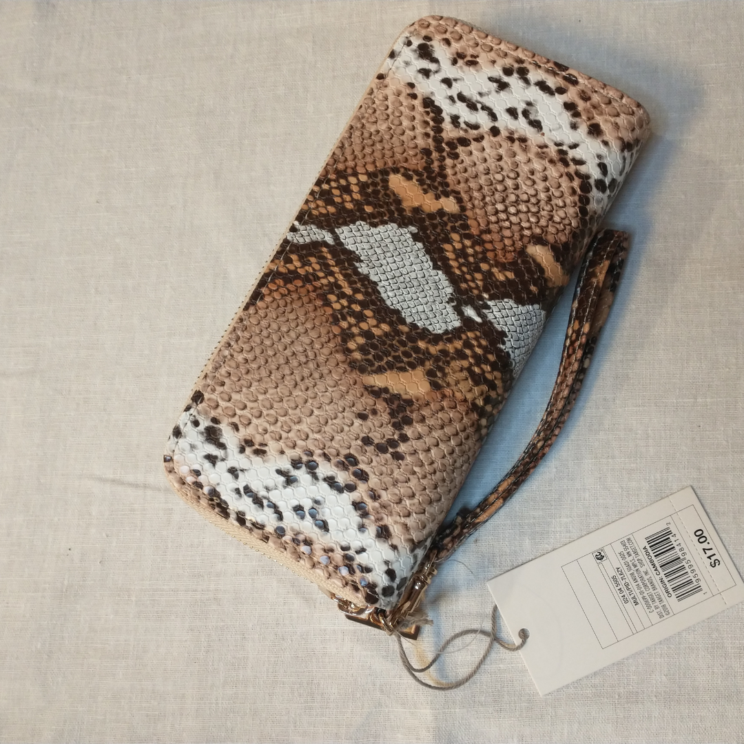 Women's Snake Print Double Zip Wallet - A New Day | eBay