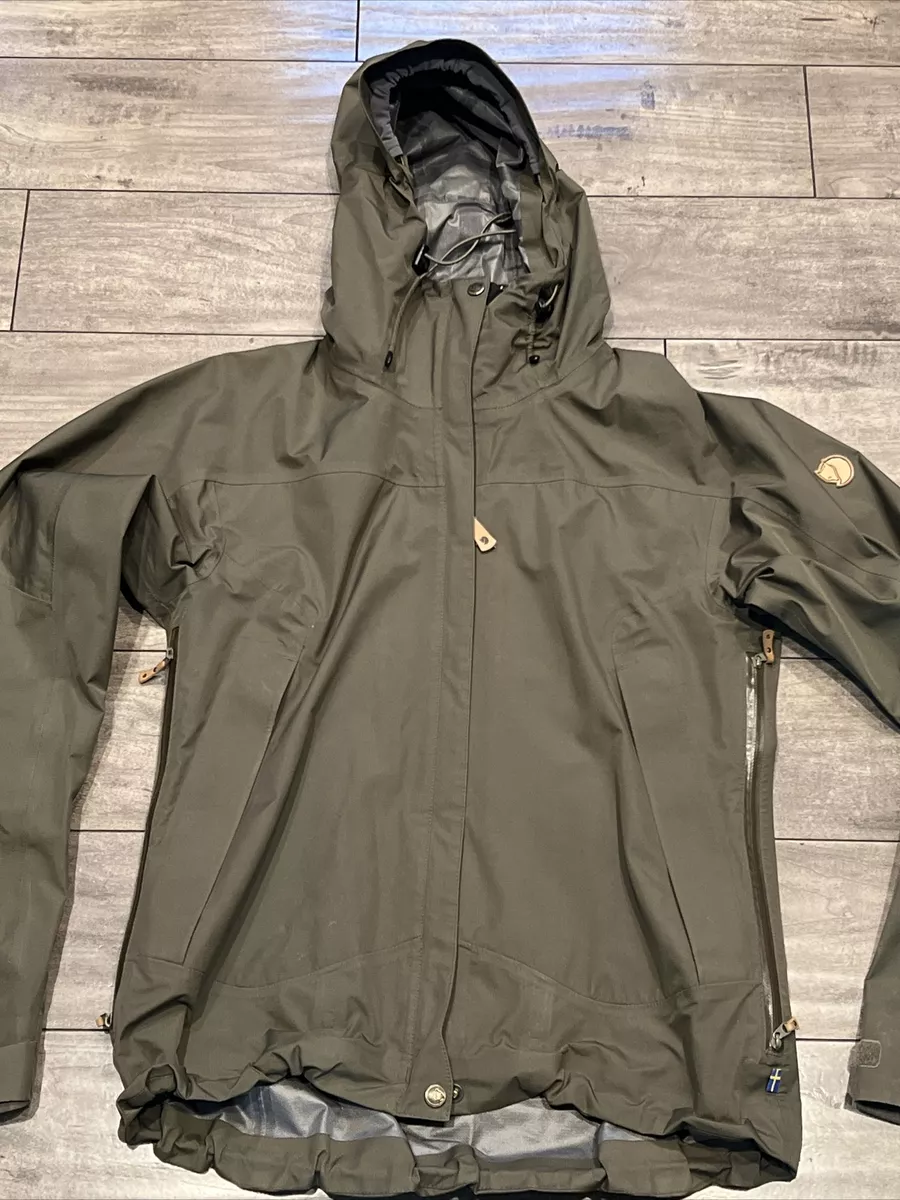 Fjallraven Keb Eco Shell Jacket Womens Medium Olive Green Moss Rainjacket