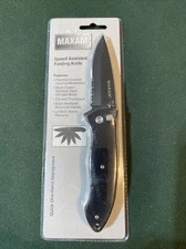 Maxam Speed Assisted Folding Knife SKBLKSPC 7 1/2” Open Stainless Steel Blade