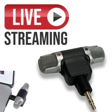 TRS 3.5mm Mini Microphone External Stereo Fits Personal PC Laptop Notebook Live
