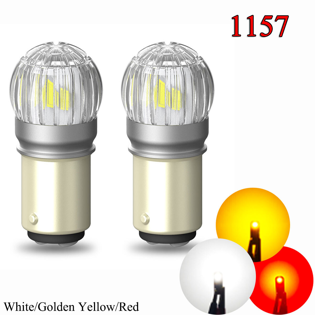 AUXITO LED Brake Stop Light Bulbs 1157 2057 2357 6000K Super Bright White EKA M