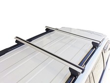 Universal Raised Rail Roof Rack Cross Bars Silver 135cm Lockable