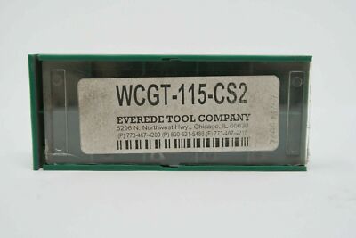 10 pcs EVEREDE TOOL COMPANY WCGT-115-CS2 Carbide Indexable Inserts