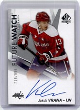 2016-17 SP Authentic Future Watch Autograph Rookie Jakub Vrana RC Auto /999