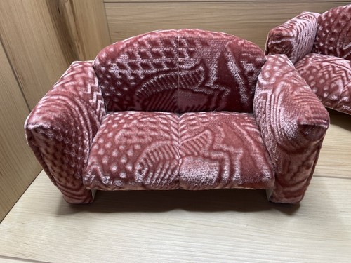 Upholstered Couch & Loveseat Barbie Size Made In Mexico RARE - Picture 5 of 11