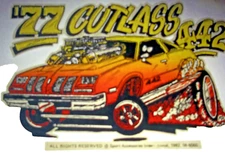 77 Oldsmobile Cutlass 442 Vintage 80's Iron on T-Shirt transfer. X103