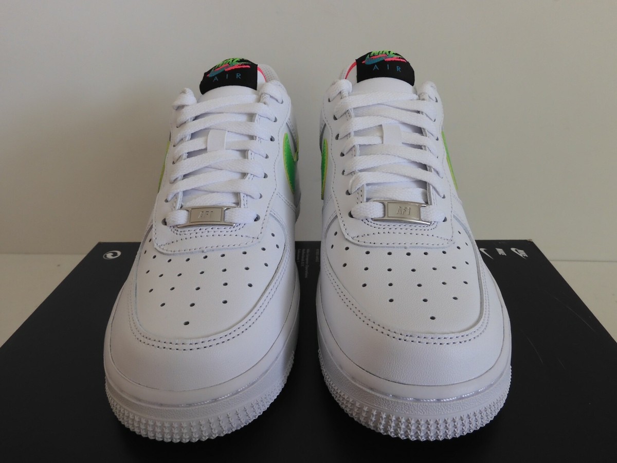 NIKE AIR FORCE 1 07 LV8 WHITE-GREEN STRIKE SZ 6 MENS/WOMENS SZ 7.5 
