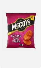 McCoy's Sizzling King Prawn Sharing Crisps | Full Case Of 16 X 65g Bags