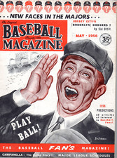 Baseball Magazine May 1956 Roy Campanella Insdide Story Rabbit Maranville Great
