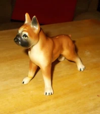 Boxer Dog Figurine   Bone China  ~ Used ~ Repaired front Paw