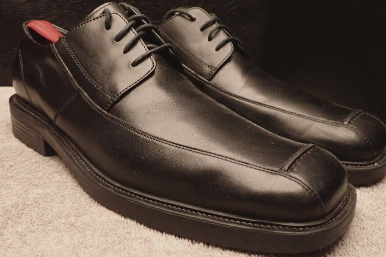 SAOLA Aston Grey Collection Punta Bicicletta Oxford Pelle Nera 1332 Uomo Taglia 10 M