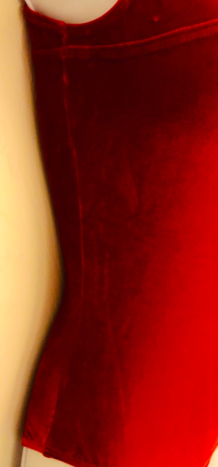 GK CLASSIC TANK LADIES SMALL RED VELVET FAUX WRAP GYMNASTS DANCE LEOTARD AS NWT