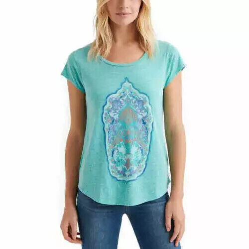Lucky Brand Women's Graphic Tee Short Sleeve Color Green Size XL